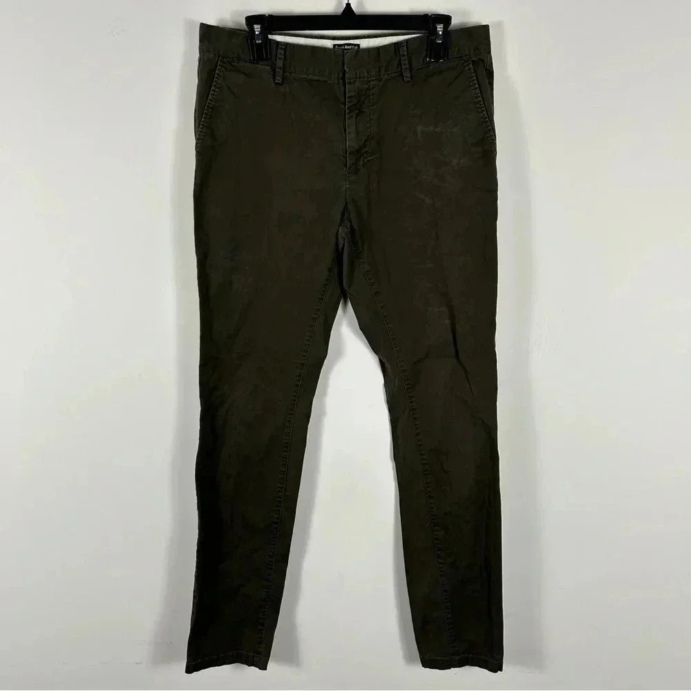 Frank and Oak Mackey Skinny Chino Pants | Olive Green 34x32